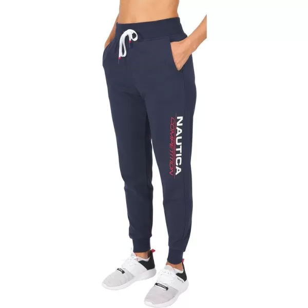 Nautica Competition Womens Joggers Athletic Active Basic Essential Running Ultra Soft Fleece Relax Fit Lounge SweatpantsNavy 2