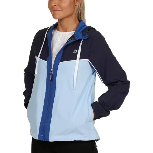 Nautica Competition Womens Running Rain Wind Breaker Zipped Jacket Lightweight Woven Fabric with PocketsNavy