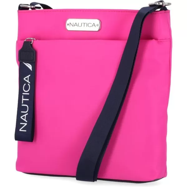 Nautica Diver Nylon Small Womens Crossbody Bag Purse with Adjustable Shoulder StrapHot Pink