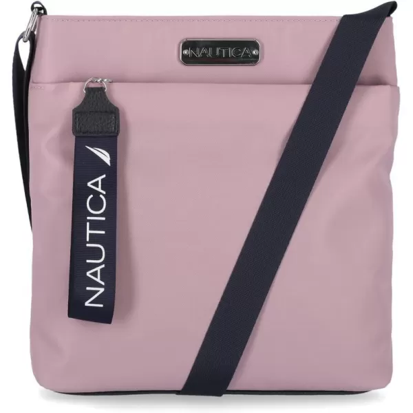 Nautica Diver Nylon Small Womens Crossbody Bag Purse with Adjustable Shoulder StrapLilac Rose