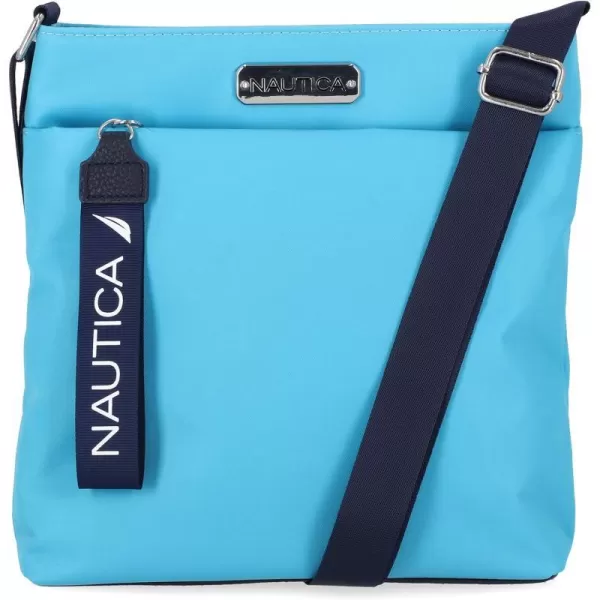 Nautica Diver Nylon Small Womens Crossbody Bag Purse with Adjustable Shoulder StrapScuba Blue