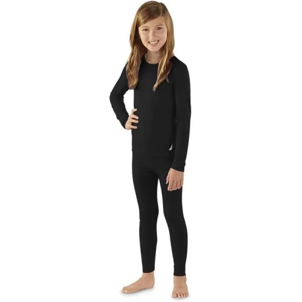 Nautica Girls Base Layer Top  Bottom Long Johns Thermal Underwear SetBlack