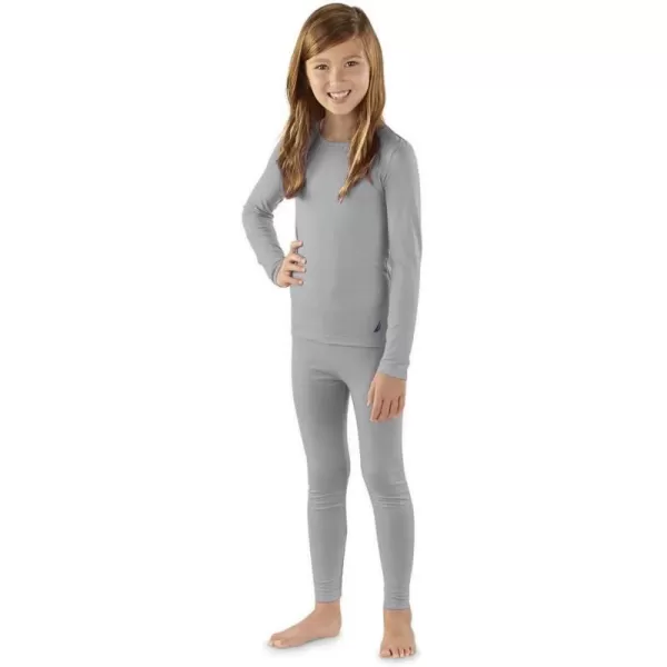 Nautica Girls Base Layer Top  Bottom Long Johns Thermal Underwear SetGrey