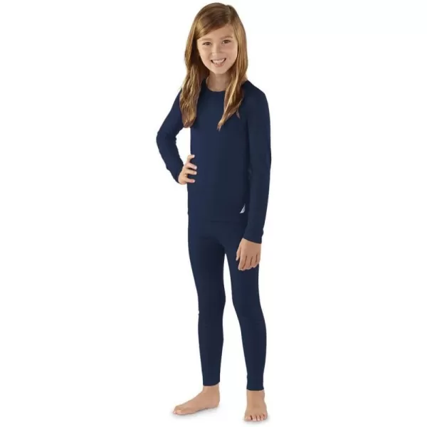 Nautica Girls Base Layer Top  Bottom Long Johns Thermal Underwear SetNavy