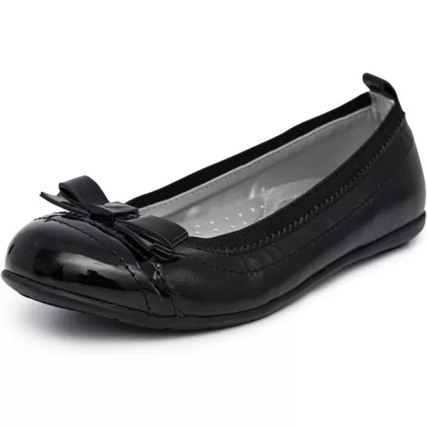 Nautica Girls Dress Slip On Ballerina Flats  Mary Jane Ballet Fashion Shoes for Toddlers Little Kids and Big Kids  Lightweight  ComfortableBlack Bow