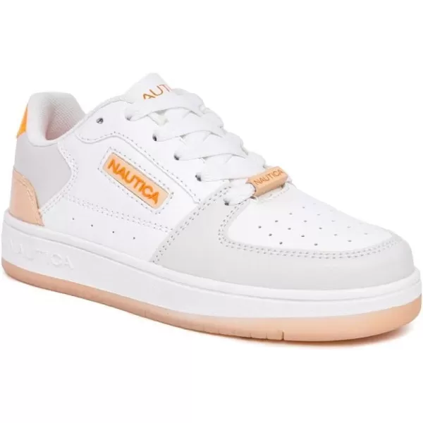 Nautica Girls Fashion Shoe  Trendy LowTop Tennis Sneakers with Stylish Fashion Blend for Big  Little Kids LaceUp and SlipOnBone Neon Orange