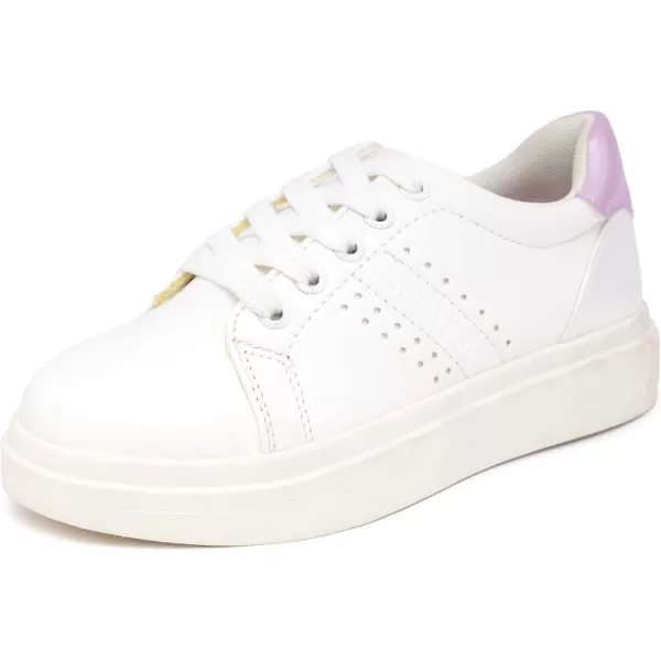 Nautica Girls Fashion Shoe  Trendy LowTop Tennis Sneakers with Stylish Fashion Blend for Big  Little Kids LaceUp and SlipOnWhite Iridescent Pinkvalenia