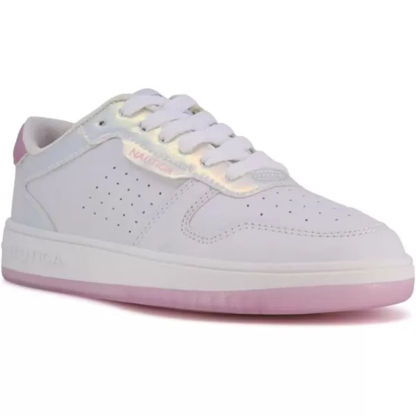 Nautica Girls Fashion Shoe  Trendy LowTop Tennis Sneakers with Stylish Fashion Blend for Big  Little Kids LaceUp and SlipOnWhite Pearlized Stafford