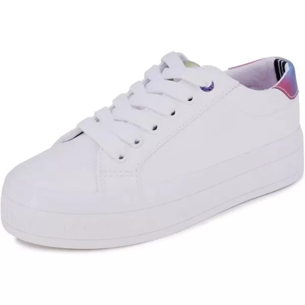 Nautica Girls Fashion Shoe  Trendy LowTop Tennis Sneakers with Stylish Fashion Blend for Big  Little Kids LaceUp and SlipOnWhite Rainbow