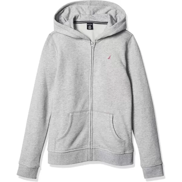 Nautica Girls Fleece FullZip Hoodie SweatshirtGrey Heather