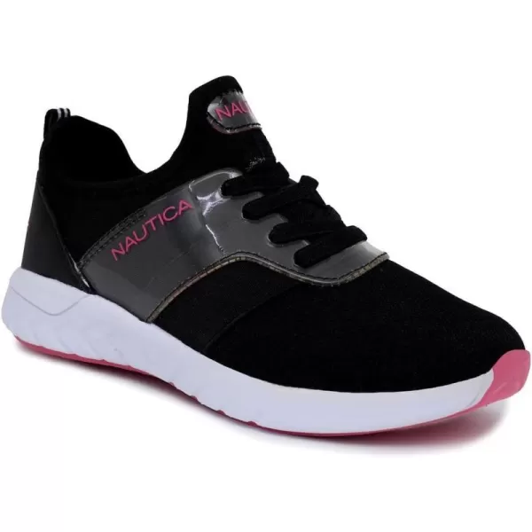 Nautica Girls Kids Sneakers Athletic Fashion LaceUp Tennis Sports Running ShoesBig Kid Little Kid ToddlerBlack Clear Pink