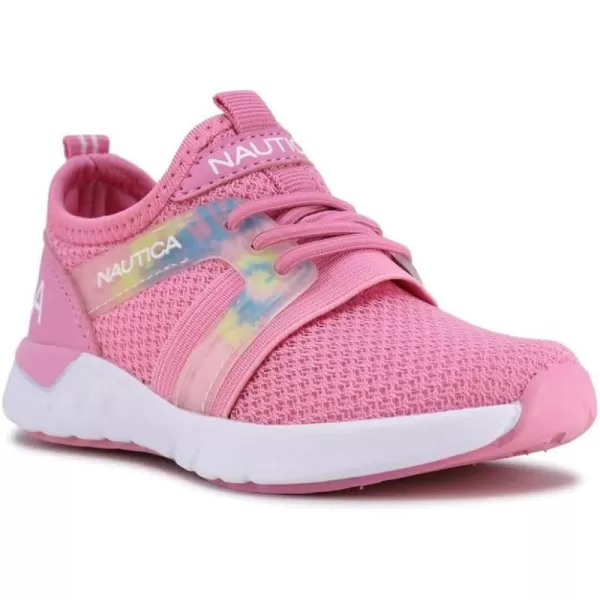 Nautica Girls Kids Sneakers Athletic Fashion LaceUp Tennis Sports Running ShoesBig Kid Little Kid ToddlerPink Bright Tie Dyeparks