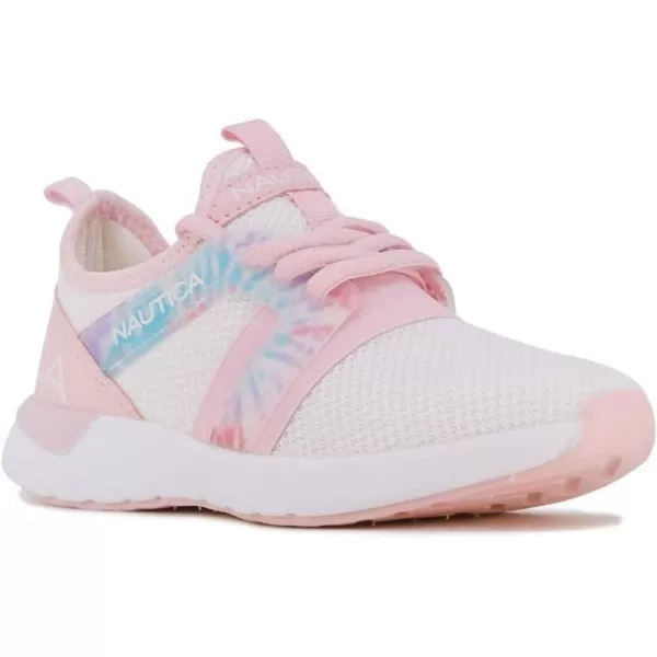 Nautica Girls Kids Sneakers Athletic Fashion LaceUp Tennis Sports Running ShoesBig Kid Little Kid ToddlerPink White Tie Dyeparks