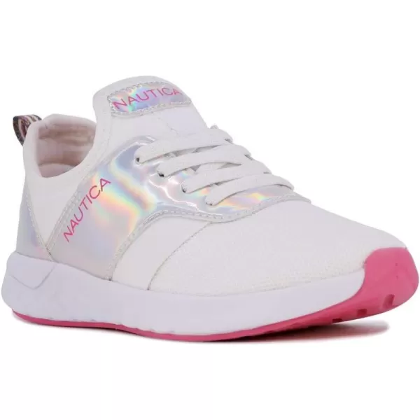 Nautica Girls Kids Sneakers Athletic Fashion LaceUp Tennis Sports Running ShoesBig Kid Little Kid ToddlerWhite Metallic Rainbowjuni