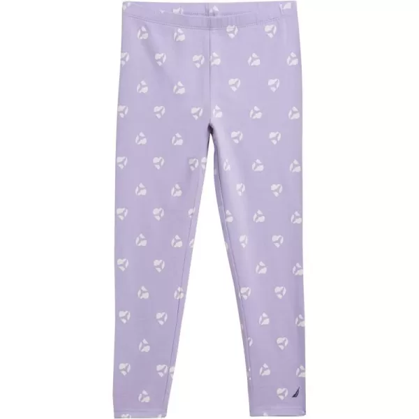 Nautica Girls Leggings Full Length Pullon Stretch Pants with Elastic Waistband amp Logo DetailLavender Mermaid