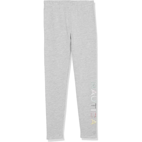 Nautica Girls Leggings Full Length Pullon Stretch Pants with Elastic Waistband amp Logo DetailLight Grey Multi