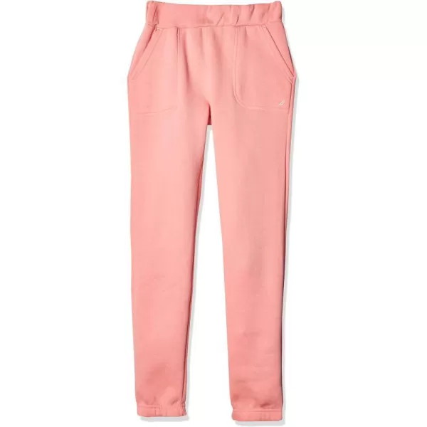 Nautica Girls Logo Sweatpants Fleece Joggers with Ribbed Cuffs  Functional Side PocketsFlamingo Pink