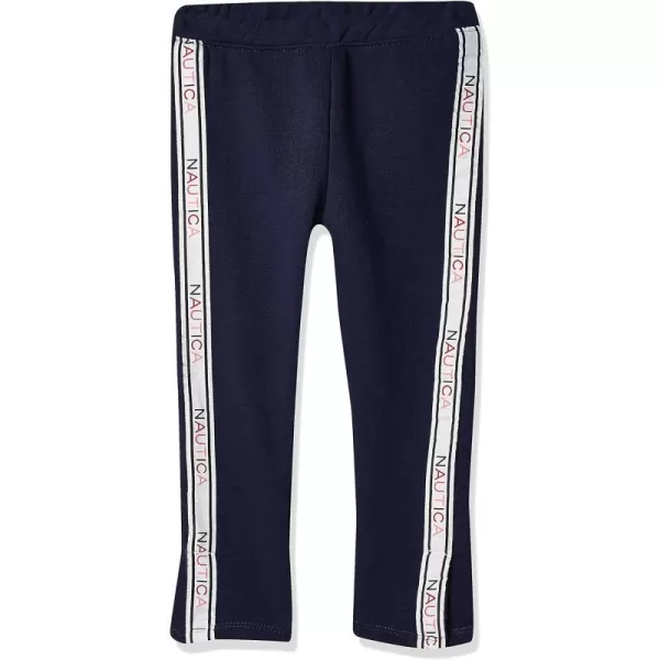 Nautica Girls Logo Sweatpants Fleece Joggers with Ribbed Cuffs  Functional Side PocketsNavy 5003