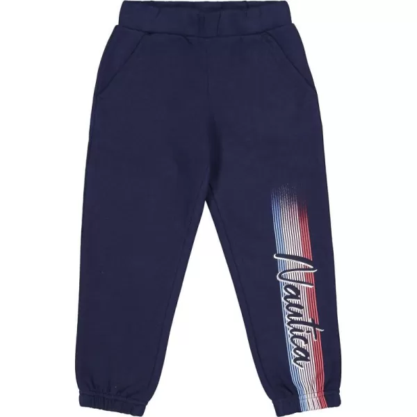 Nautica Girls Logo Sweatpants Fleece Joggers with Ribbed Cuffs  Functional Side PocketsPeacoat Rainbow