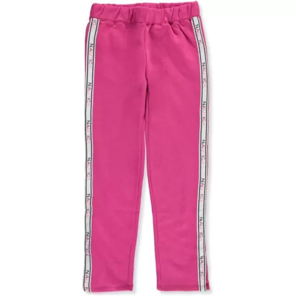 Nautica Girls Logo Sweatpants Fleece Joggers with Ribbed Cuffs  Functional Side PocketsPink 5003