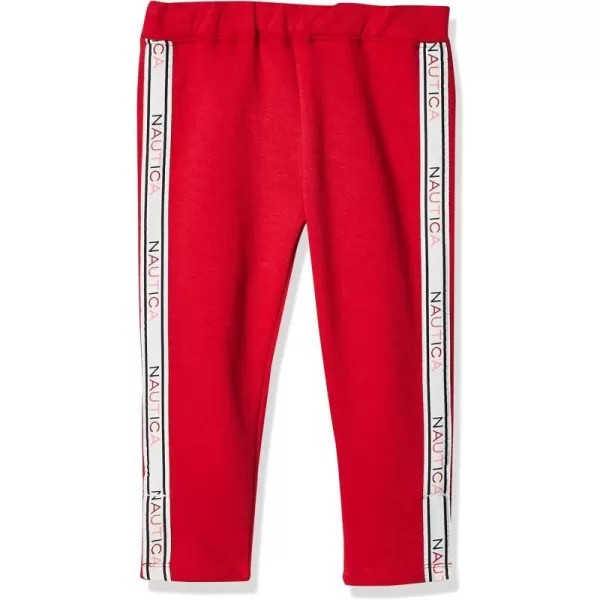 Nautica Girls Logo Sweatpants Fleece Joggers with Ribbed Cuffs  Functional Side PocketsRed 5003