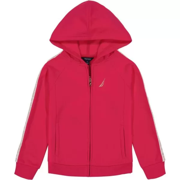 Nautica Girls Logo Sweatshirt Fleece Hoodie With Fullzip Front  PocketsBeetroot Purple