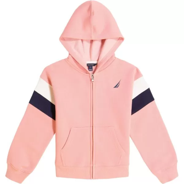 Nautica Girls Logo Sweatshirt Fleece Hoodie With Fullzip Front  PocketsFlamingo Pink