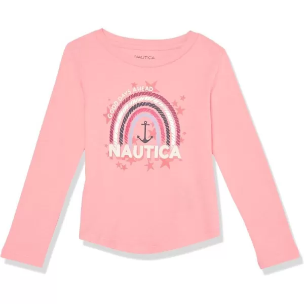 Nautica Girls Long Sleeve Graphic TShirt Flip Sequin and Glitter EmbellishmentsConch Shell