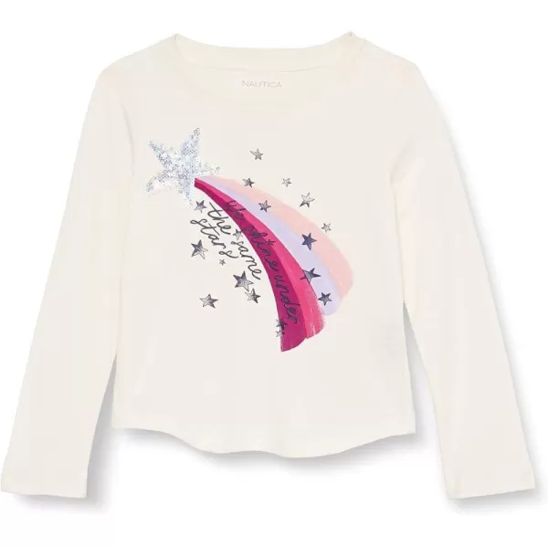 Nautica Girls Long Sleeve Graphic TShirt Flip Sequin and Glitter EmbellishmentsEggnog We Shine