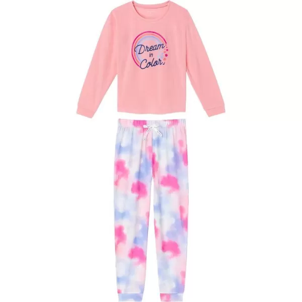 Nautica Girls Pajama Pants and Sleep Shirt Sets for Kids  2 Piece Top and Bottom Sleepwear Set for Kids Pajamas for GirlsPeach