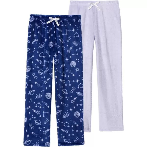 Nautica Girls Pajama Pants for Kids  2 Pack Sleep Pant for Girls Pajamas Soft Brushed Micro Sleepwear Bottoms for Little KidPurple