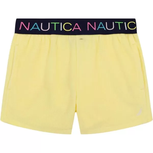 Nautica Girls Pullon Shorts with Logo Elastic WaistbandYellow