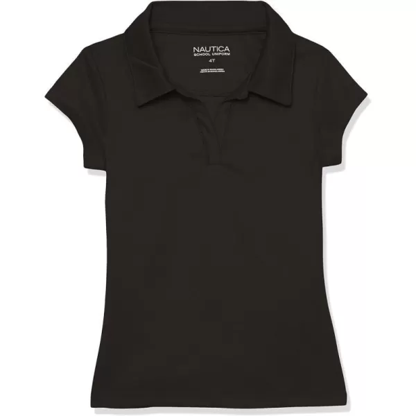 Nautica Girls School Uniform Short Sleeve Performance PoloBlack