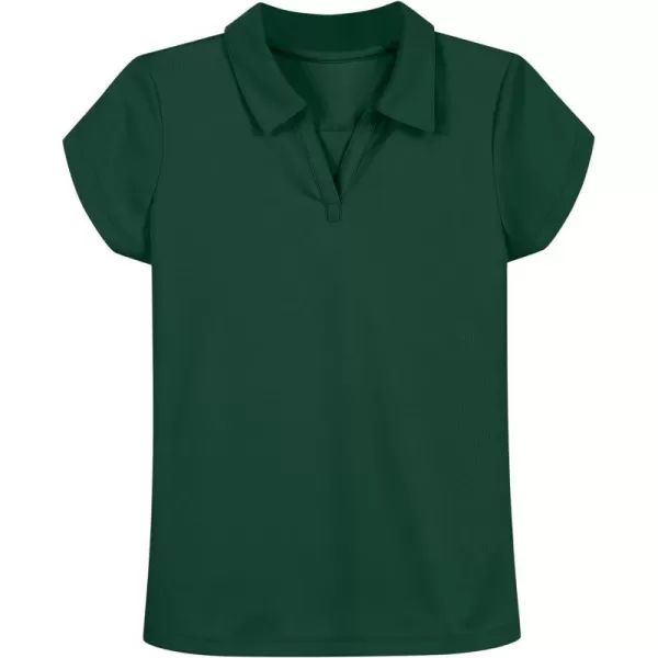 Nautica Girls School Uniform Short Sleeve Performance PoloForest Green