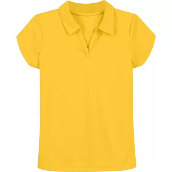 Nautica Girls School Uniform Short Sleeve Performance PoloGold