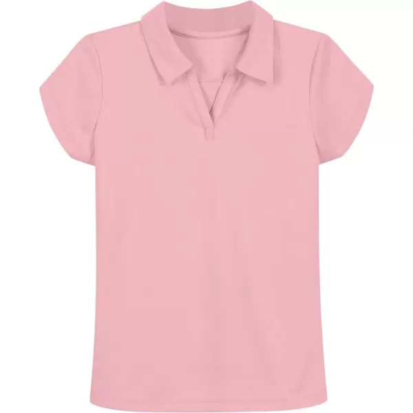 Nautica Girls School Uniform Short Sleeve Performance PoloLight Pink