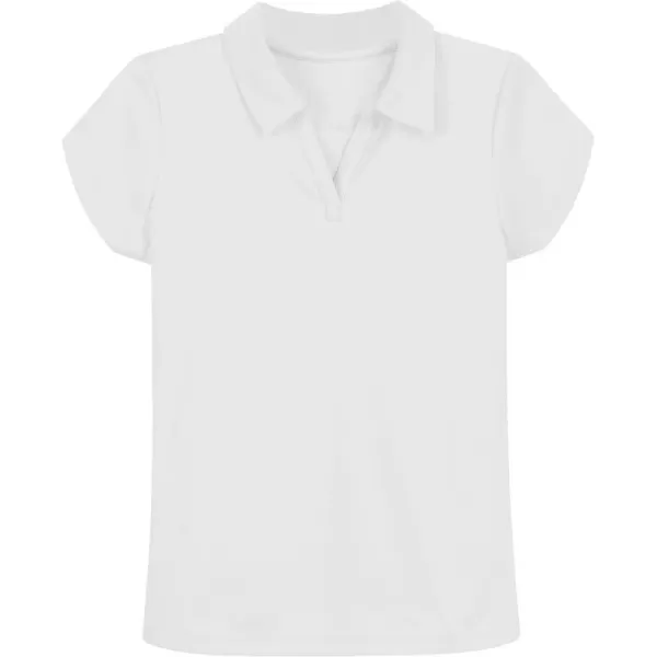 Nautica Girls School Uniform Short Sleeve Performance PoloWhite