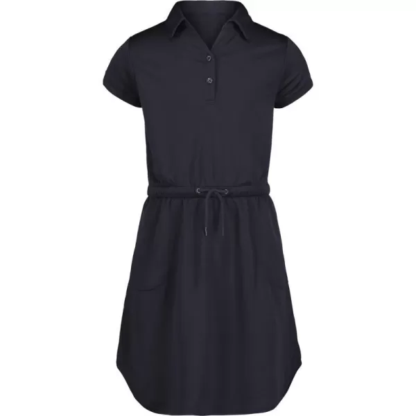 Nautica Girls School Uniform Short Sleeve Polo DressNavy Performance