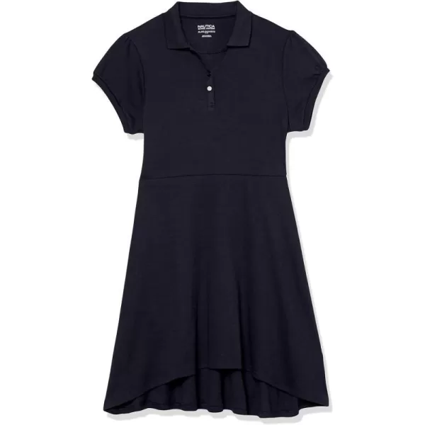 Nautica Girls School Uniform Short Sleeve Polo DressNavyHighlow