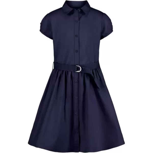 Nautica Girls School Uniform Short Sleeve ShirtdressNavy Blue