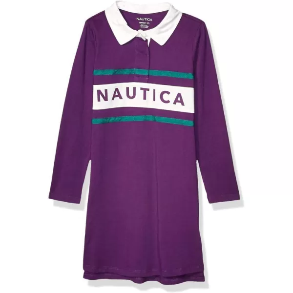 Nautica Girls Short Sleeve Knit Pique Polo DressRugby Grape