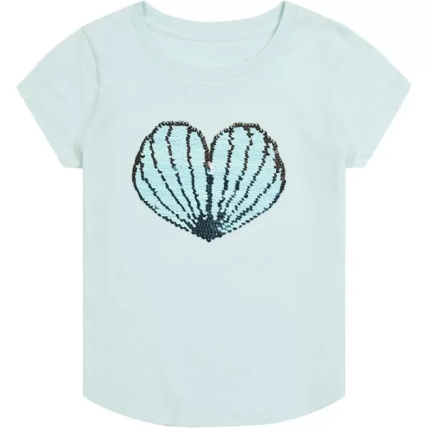 Nautica Girls Short Sleeve TShirt with Flip Sequin Design Cotton Tee with Tagless InteriorBlue Shell Yeah