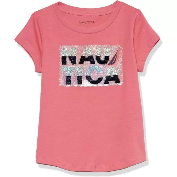 Nautica Girls Short Sleeve TShirt with Flip Sequin Design Cotton Tee with Tagless InteriorRapture Magic Sequin