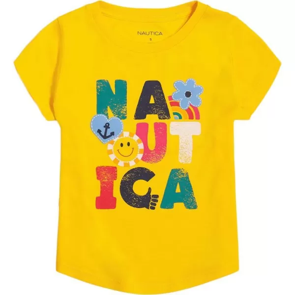 Nautica Girls Short Sleeve TShirt with Fun Graphic Design Cotton Tee with Tagless InteriorLemon Patch