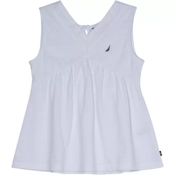 Nautica Girls Sleeveless Fashion Tank Top ShirtCrochet White