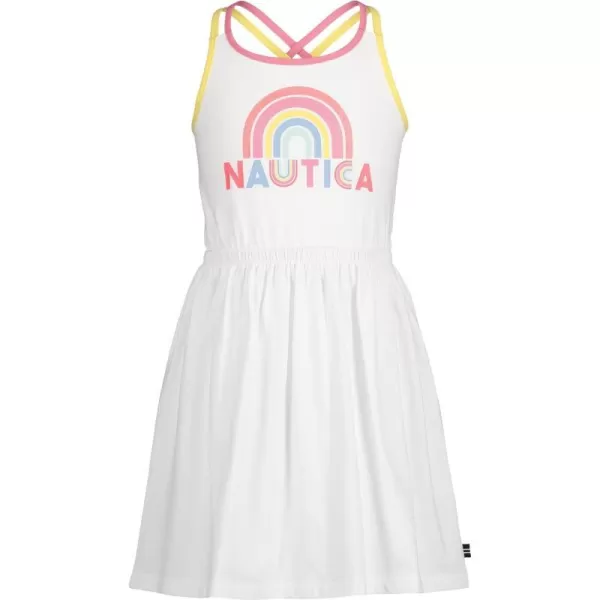 Nautica Girls Sleeveless Printed Tank DressWhite Multicolor