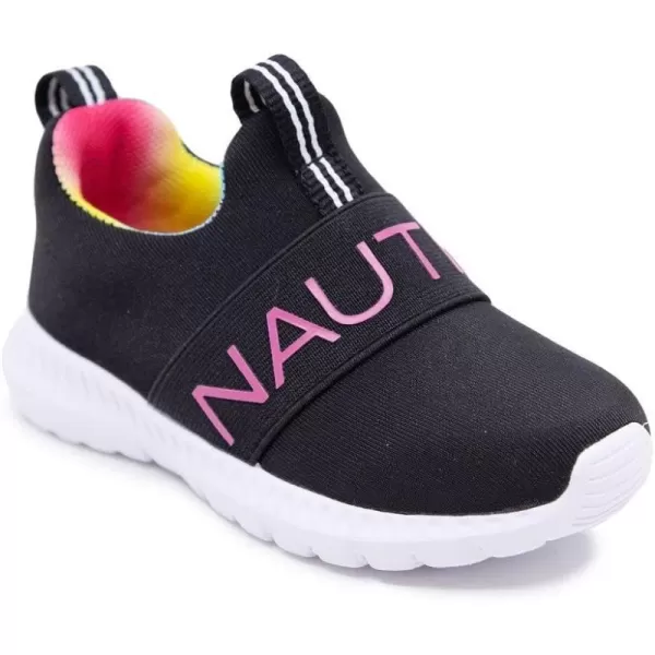 Nautica Girls SlipOn Sneaker  Athletic Running Kids Shoe for Walking Running Tennis and Sports ToddlerLittle KidBlack Tie Dye