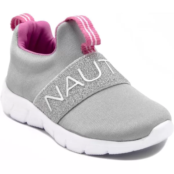 Nautica Girls SlipOn Sneaker  Athletic Running Kids Shoe for Walking Running Tennis and Sports ToddlerLittle KidGreyPink