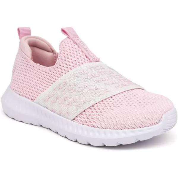 Nautica Girls SlipOn Sneaker  Athletic Running Kids Shoe for Walking Running Tennis and Sports ToddlerLittle KidLight Pink Iridescent