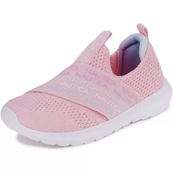 Nautica Girls SlipOn Sneaker  Athletic Running Kids Shoe for Walking Running Tennis and Sports ToddlerLittle KidPink Multi